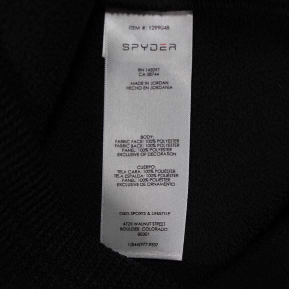 Spyder 1/4 Zip Pullover Mens S Black Gray Grid Fleece Performance - Picture 7 of 8